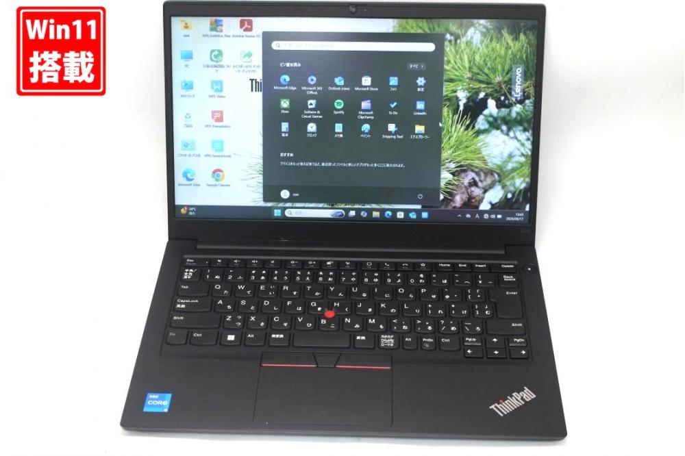 良品 フルHD 14型 Lenovo ThinkPad E14 Gen2 Windows11 第11世代 i5-1135G7 16GB NVMe 256GB-SSD カメラ 無線Wi-Fi6 Office付き 中古パソコン 管:1317s