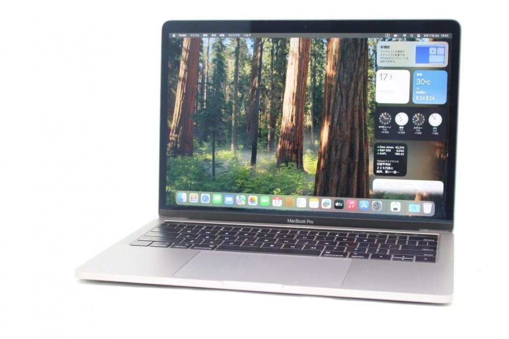 訳有 2K対応 13.3型 Apple MacBook Pro A1989 Mid-2018 (Touch Bar) グレー macOS 15 Sequoia(正規Win11追加可) 八世代 i5-8259u 16GB NVMe 512GB-SSD カメラ 無線 中古パソコン 管:0912r