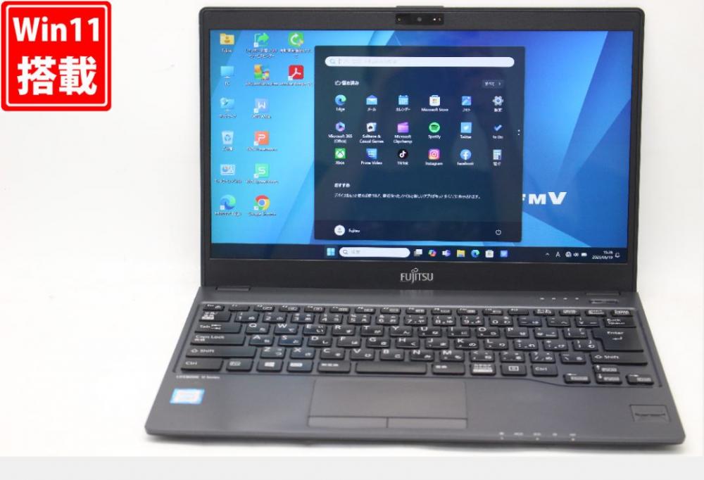 良品 フルHD タッチ 13.3型 Fujitsu LIFEBOOK U938S Windows11 八世代 i5-8350U 8GB 128GB-SSD カメラ 無線 Office付 中古パソコン 管:1529v