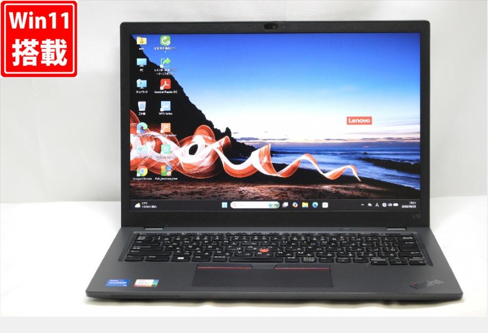中古 フルHD対応WUXGA 13.3型 Lenovo ThinkPad L13 Gen Windows11 10コア 第12世代 i5-1235U 16GB NVMe 256GB-SSD カメラ 無線Wi-Fi6 Office付き 中古パソコン 管:1768w