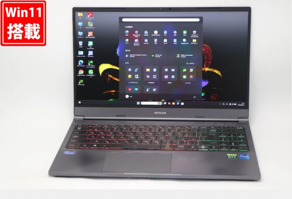 ゲーミングPC NVMe 新品512GB-SSD 良品 2K液晶 15.6型 MOUSE DAIV 5N 21105N-TGLABW11 Windows11 8コア 第11世代 i7-11800H 64GB NVIDIA RTX 3060 カメラ 無線Wi-Fi6 Office付き 中古パソコン 管