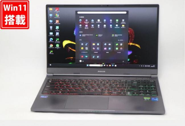 ゲーミングPC NVMe 新品512GB-SSD 良品 2K液晶 15.6型 MOUSE DAIV 5N 21105N-TGLABW11 Windows11 8コア 第11世代 i7-11800H 64GB NVIDIA RTX 3060 カメラ 無線Wi-Fi6 Office付き 中古パソコン 管