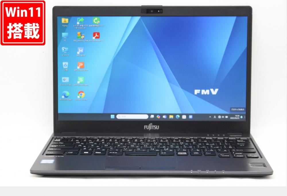中古 フルHD 13.3型 Fujitsu LIFEBOOK U938 Windows11 八世代 i5-8350u 8GB 256GB-SSD カメラ 無線 Office付 中古パソコン 税無 管:1053r
