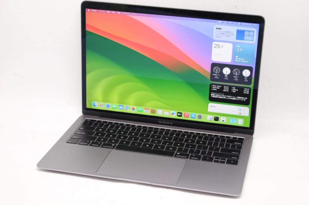 中古良品 2K対応 13.3型 Apple MacBook Air A1932 (Late-2018) グレー macOS 14 Sonoma(正規Win11追加可) 八世代 i5-8210Y 8GB NVMe 256GB-SSD カメラ 無線 中古パソコン 管:1728h