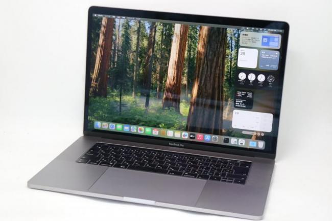 中古美品 2.8K液晶 15.4型 Apple MacBook Pro A1990 Mid-2018 (Touch Bar) グレー macOS 15 Sequoia(正規Win11追加可)  i7-8750H 16GB NVMe 256GB-SSD Radeon Pro 555x 管:1149h
