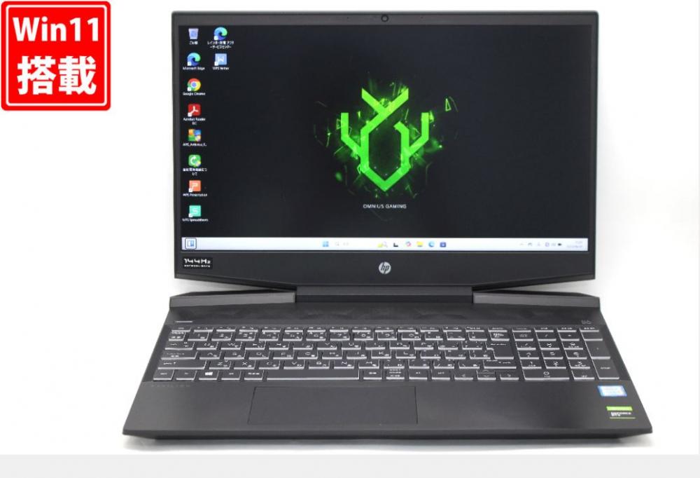 ゲーミングPC  中古 フルHD 15.6型 HP Pavilion Gaming 15-dk Windows11 第9世代 i7-9750h 16GB NVMe 256GB-SSD + 1TB-HDD NVIDIA GeForce GTX 1660Ti with Max-Q カメラ 無線 Offi