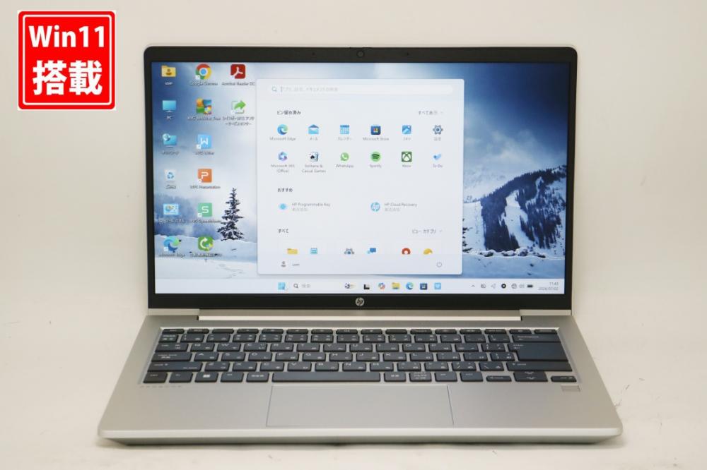 充放電回数4回 中古美品 フルHD 14型 HP ProBook 445 G10 Windows11 AMD Ryzen 5-7530u 16GB NVMe 512GB-SSD カメラ 無線Wi-Fi6 Office付き 中古パソコン 管:1332k