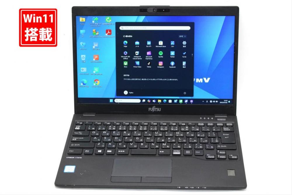 中古 フルHD 13.3型 Fujitsu LIFEBOOK U939A Windows11 第8世代 i5-8365u 8GB 128GB-SSD カメラ 無線 Office付き 中古パソコン 管:1350s