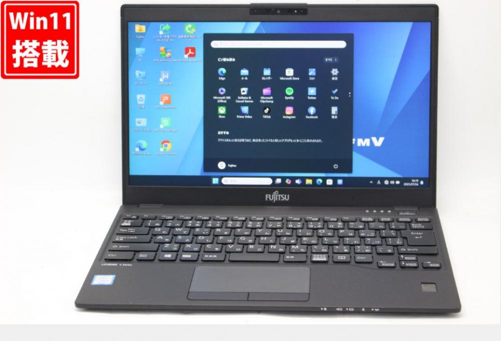 中古美品 フルHD 13.3型 Fujitsu LIFEBOOK U939A Windows11 第8世代 i5-8365U 8GB 128GB-SSD カメラ 無線 Office付き 中古パソコン 管:1627v