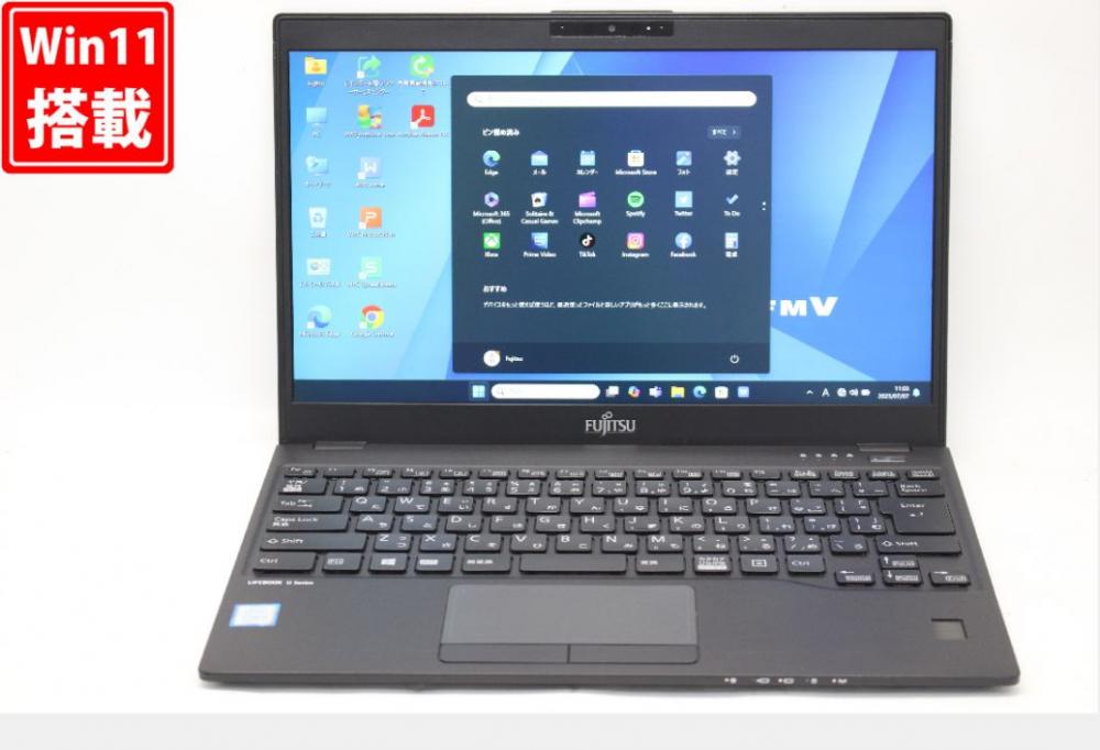 中古良品 フルHD 13.3型 Fujitsu LIFEBOOK U939A Windows11 第8世代 i5-8365U 8GB 128GB-SSD カメラ 無線 Office付き 中古パソコン 管:1105v