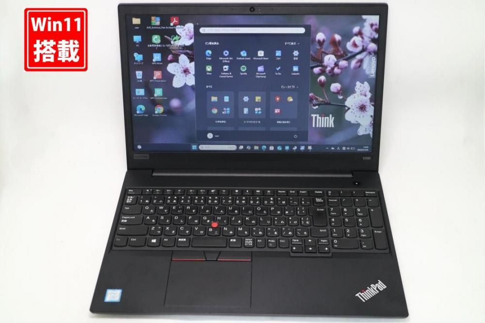 中古良品 15.6型 Lenovo ThinkPad E590 Windows11 第8世代 i7-8565u 16GB NVMe 512GB-SSD カメラ 無線 Office付き 中古パソコン 管:1831s