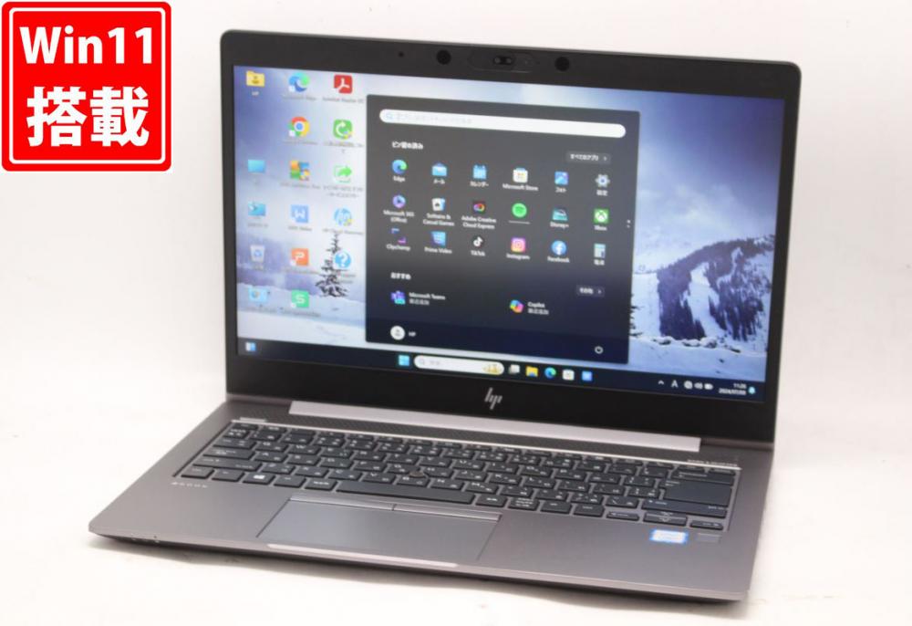 ゲーミングPC  NVMe 新品512GB-SSD 中古良品 フルHD 14型 HP ZBOOK 14u G5 顔認証対応 Windows11 八世代 i7-8550U 16GB Radeon Pro WX3100 カメラ 無線 Office付 中古パソコン 管:1140h