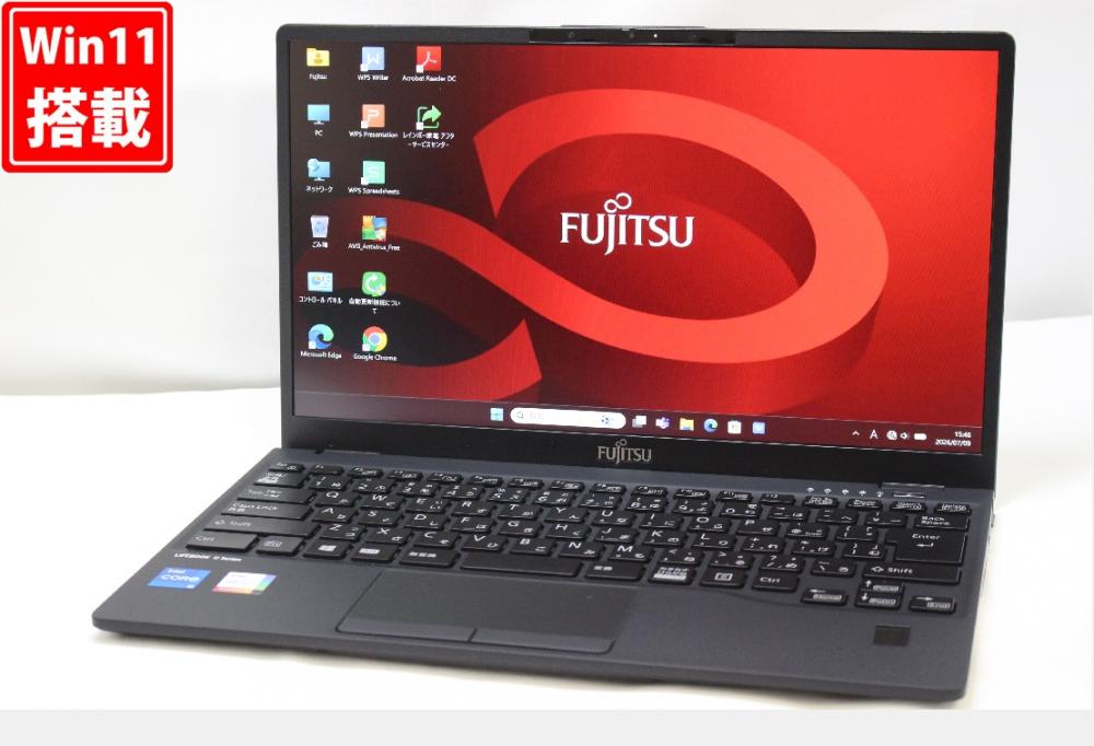良品 フルHD 13.3型 Fujitsu LIFEBOOK U9311HX Windows11 第11世代 i5-1135G7 8GB NVMe 256GB-SSD カメラ 無線Wi-Fi6 Office付き 中古パソコン 管:1641w