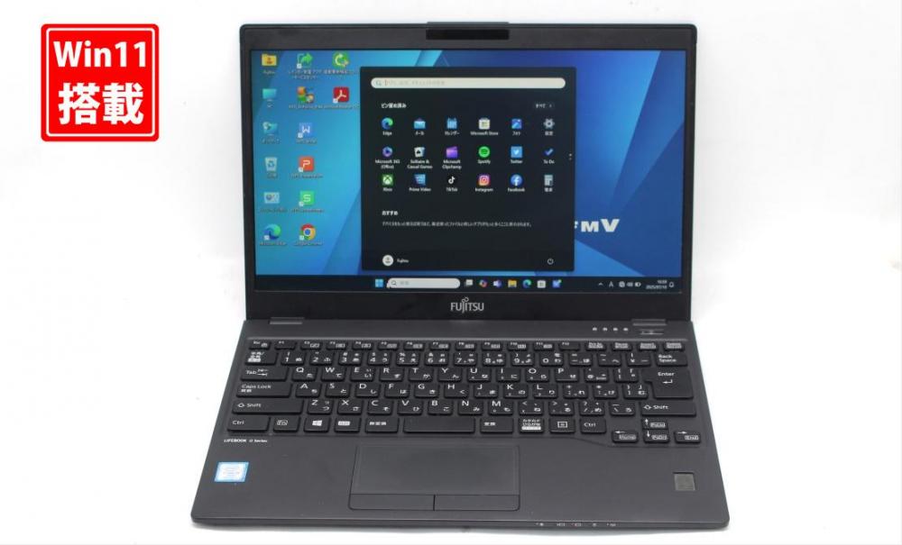 中古 フルHD 13.3型 Fujitsu LIFEBOOK U939A Windows11 第8世代 i5-8365u 8GB 256GB-SSD 無線 Office付き 中古パソコン 税無 管:1007s