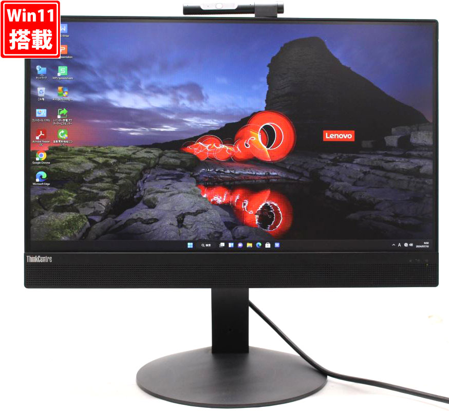 訳有 フルHD 21.5型液晶一体型 Lenovo ThinkCentre M820z All-in-One Type-10SD Windows11 九世代 i5-9400 8GB NVMe 256GB-SSD カメラ Office付 中古パソコン 管:1056h