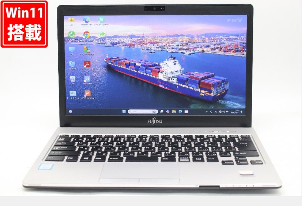 中古良品 フルHD 13.3型 Fujitsu LIFEBOOK S938S Windows11 第8世代 i5-8350U 12GB 256GB-SSD カメラ 無線 Office付き 中古パソコン 管:1121w