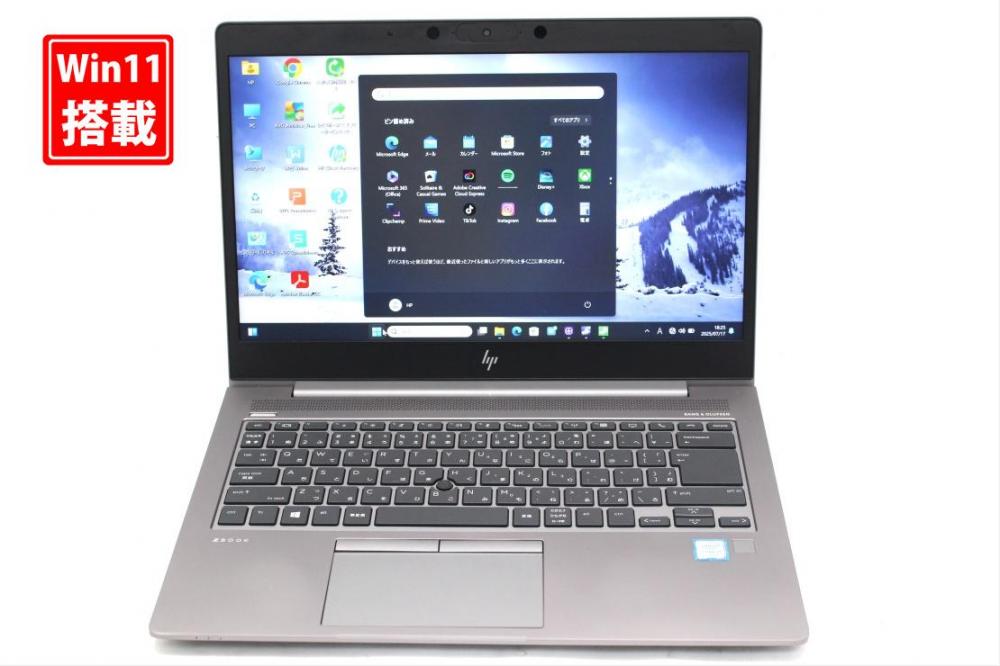 ゲーミングPC  中古 フルHD 14型 HP ZBOOK 14UG6 Windows11 第8世代 i7-8565U 16GB NVMe 512GB-SSD Radeon Pro WX3200 カメラ 無線Wi-Fi6 Office付き 中古パソコン 管:1810s