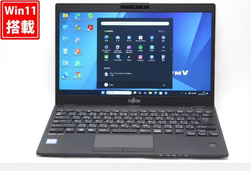 中古良品 フルHD 13.3型 Fujitsu LIFEBOOK U939A Windows11 第8世代 i5-8365U 8GB 128GB-SSD カメラ 無線 Office付き 中古パソコン 管:0948v