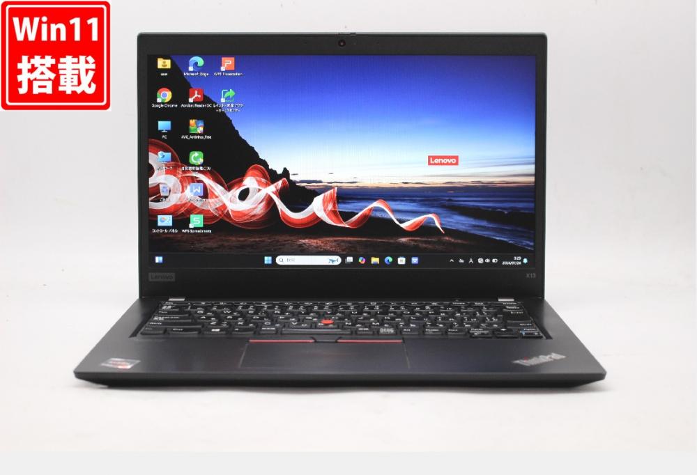 良品 フルHD 13.3型 Lenovo ThinkPad X13 Gen1 Windows11 AMD Ryzen 5 PRO 4650U 8GB NVMe 256GB-SSD カメラ 無線Wi-Fi6 Office付 中古パソコン 管:0933w