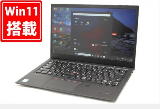 充放電回数48回  良品 フルHD 14型 Lenovo ThinkPad X1 Carbon Windows11 第8世代 i5-8250U 8GB NVMe 256GB-SSD カメラ 無線 Office付き 中古パソコン 管:1805m