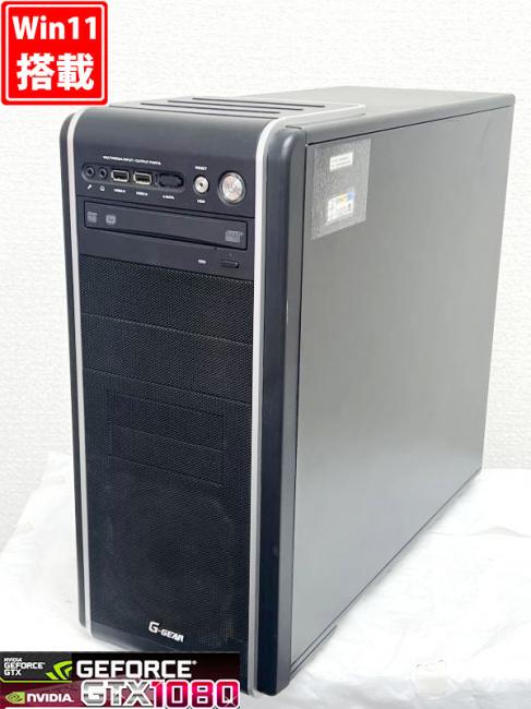 ゲーミングPC  中古美品 TSUKUMO(ツクモ) G-GEAR GA7J-F61/E Windows11 第8世代 i5-8400 32GB NVMe 512GB-SSD NVIDIA GeForce GTX 1080 Office付き 中古パソコン 管:0931h