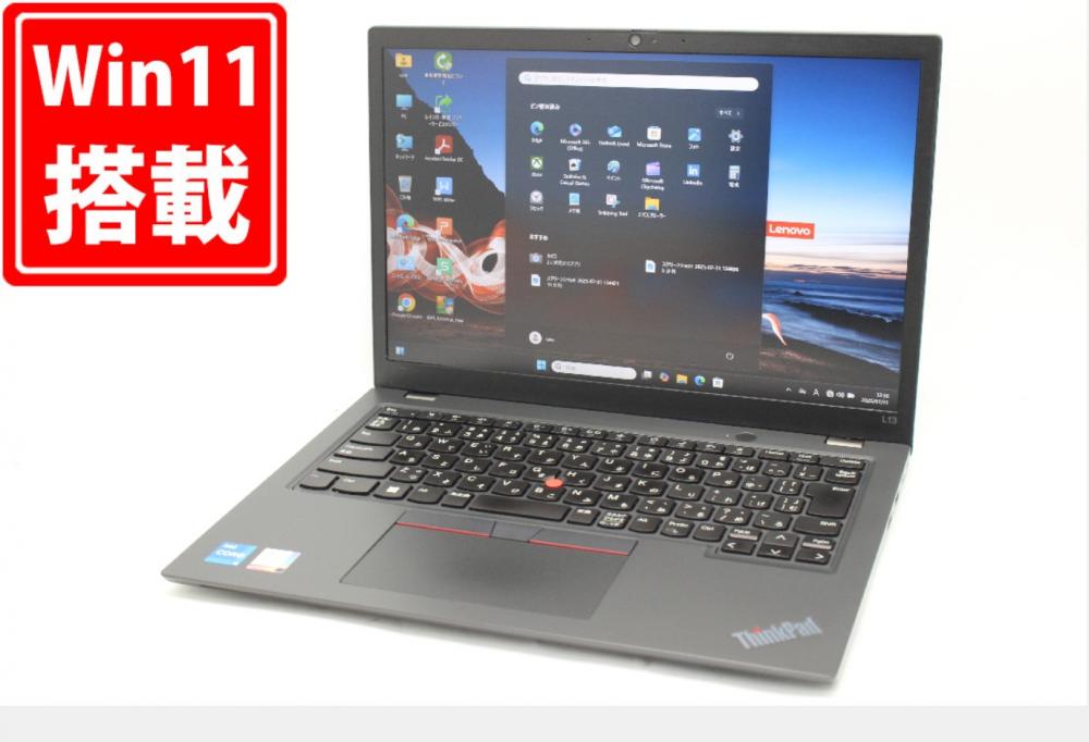 良品 フルHD対応WUXGA 13.3型 Lenovo ThinkPad L13 Gen3 Windows11 10コア 第12世代 i5-1235U 16GB NVMe 256GB-SSD カメラ 無線Wi-Fi6 Office付き 中古パソコン 管:1447m