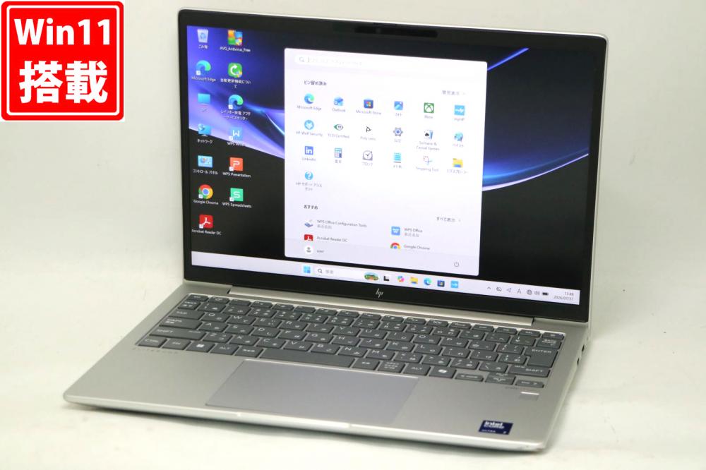 中古良品 AI PC フルHD対応WUXGA 13.3型 HP EliteBook 630 G11 Windows11 12コア 第14世代Core Ultra 7-155U 16GB NVMe 512GB-SSD カメラ 無線Wi-Fi6 Office付き 中古パソコン 管:1400h