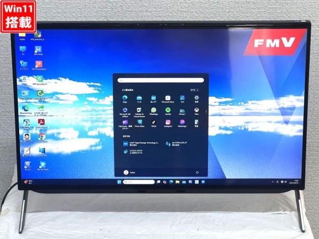 中古美品 FHD 23.8型液晶一体型地デジ Fujitsu ESPRIMO FH77/F3 (FMVF77F3B) Blu-ray Windows11 第11世代 i7-1165G7 16GB NVMe 256GB-SSD + 1TB-HDD カメラ 無線Wi-Fi6 Office 管:1734h