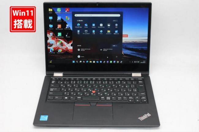 138時間 中古良品 フルHD タッチ 13.3型 Lenovo ThinkPad L13 Yogo Gen2 Windows11 第11世代 i3-1115G4 8GB NVMe 256GB-SSD カメラ 無線Wi-Fi6 Office付き 中古パソコン 管:1407s