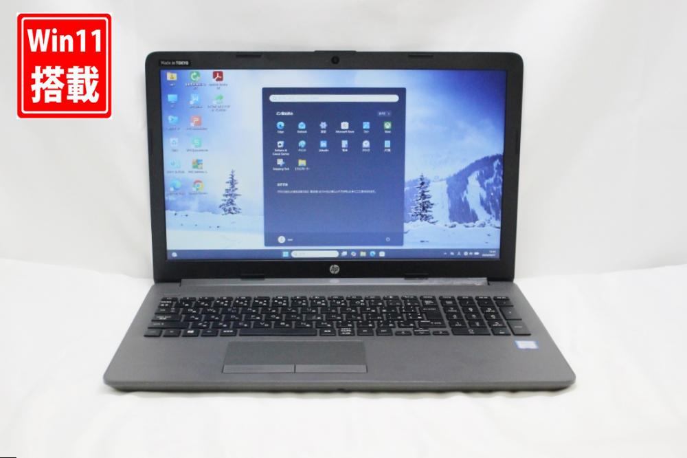 良品 フルHD 15.6 型 HP Notebook 250G7 Windows11 第8世代 i5-8265u 8GB NVMe 256GB-SSD カメラ 無線 Office付き 中古パソコン 管:1740k
