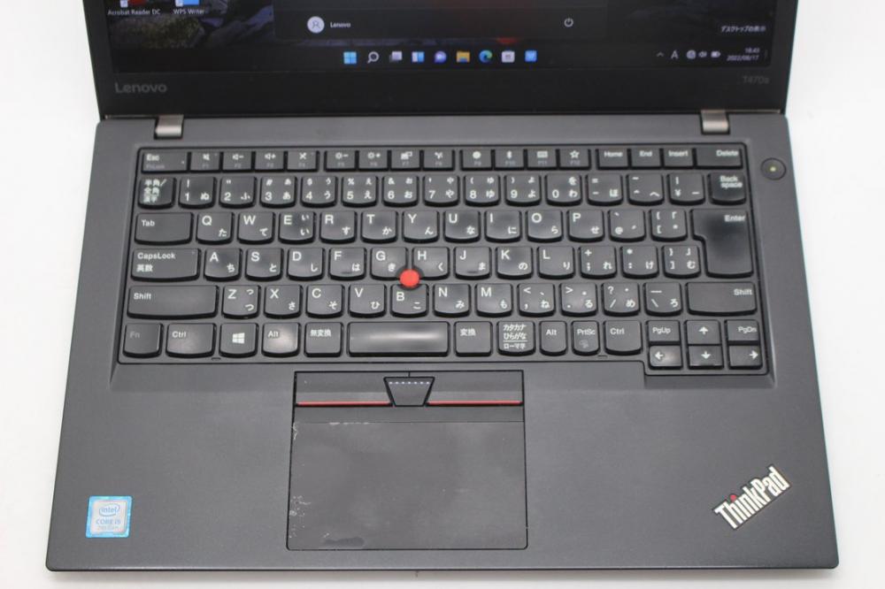  中古良品 フルHD 14型 Lenovo ThinkPad T470s Type-20HG Windows11 七世代 i5-7200u 8GB 256GB-SSD 無線 Office付 中古パソコン 税無