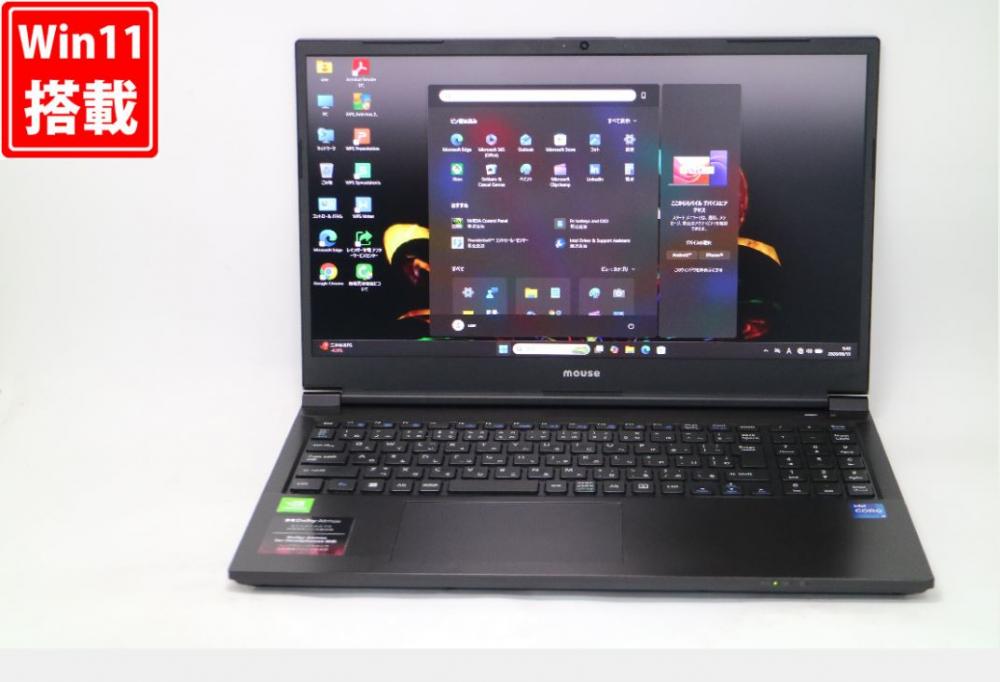 ゲーミングPC 中古美品 フルHD 15.6型 MOUSE K5-I7GM5B-BPDY Windows11 10コア 第12世代 i7-12650H 16GB NVMe 512GB-SSD NVIDIA GeForce MX550 カメラ 無線Wi-Fi6 Office付き 中古パソコン 管:09