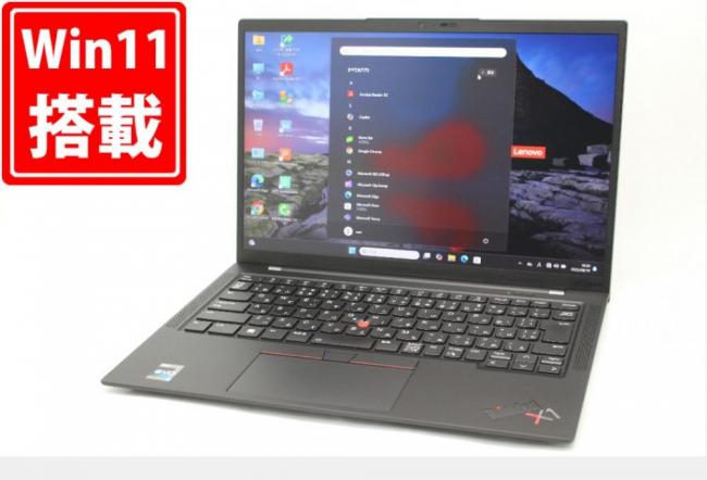 中古美品 フルHD対応WUXGA 14型 Lenovo ThinkPad X1 Carbon Gen10 Windows11 10コア 第12世代 i5-1235U 8GB NVMe 256GB-SSD カメラ 無線Wi-Fi6 Office付き 中古パソコン 管:1855m