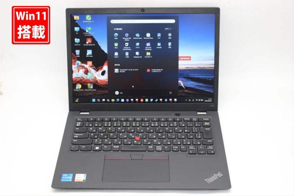 607時間 中古 フルHD対応WUXGA 13.3型 Lenovo ThinkPad L13 Gen3 Windows11 10コア 第12世代 i5-1235u 16GB NVMe 256GB-SSD カメラ 無線Wi-Fi6 Office付き 中古パソコン 管:1048s