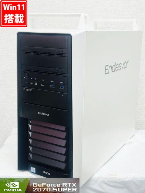 ゲーミングPC  NVMe 新品512GB-SSD + 500GB-HDD 中古美品 EPSON エプソン Endeavor Pro5900-M Windows11 第8世代 i7-8700K 32GB Zotac GeForce RTX 2070 super Office付き 管:1721h