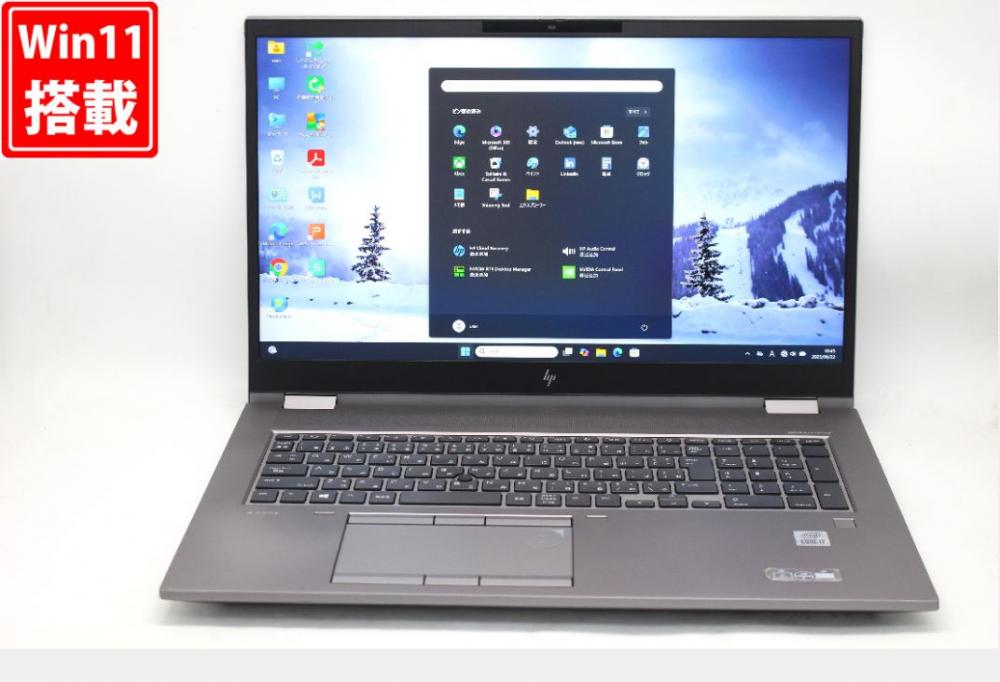 ゲーミングPC  中古美品 4K対応 17.3型 HP ZBook Fury 17G7 Windows11 第10世代 i7-10750H 16GB NVMe 512GB-SSD + 2TB-HDD NVIDIA Quadro T2000 with Max-Q Design カメラ 無線Wi-Fi6