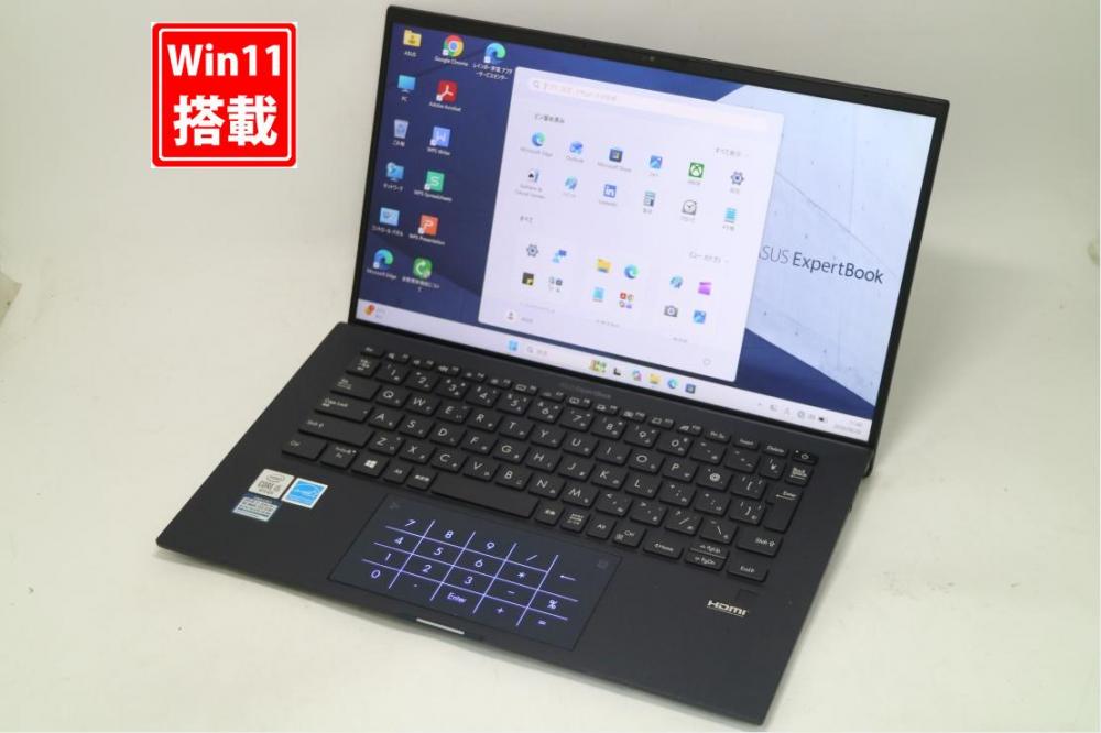 中古 フルHD 14型 ASUS ExpertBook B9450FA Windows11 第10世代 i5-10210u 8GB NVMe 512GB-SSD カメラ 無線Wi-Fi6 Office付き 中古パソコン 管:1108s