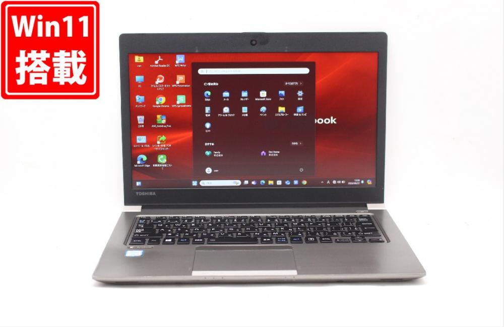 レインボー家電 / 中古 フルHD 13.3型 TOSHIBA dynabook R63M Windows11 八世代 i5-8250U 8GB  256GB-SSD カメラ 無線 Office付 中古パソコン 税無 管:1616j