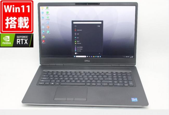 ゲーミングPC  中古美品 フルHD 17.3型 DELL Precision 7760 Windows11 8コア 第11世代 i7-11850H 32GB NVMe 512GB-SSD NVIDIA RTX A3000 Laptop カメラ 無線Wi-Fi6 Office付き 中古パソコン 管: