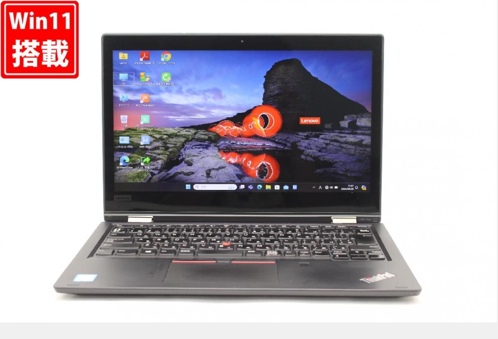 中古 フルHD タッチ 13.3型 Lenovo ThinkPad L380 YOGA Windows11 八世代 i5-8250U 8GB NVMe 256GB-SSD カメラ 無線 Office付 中古パソコン 管:1830w