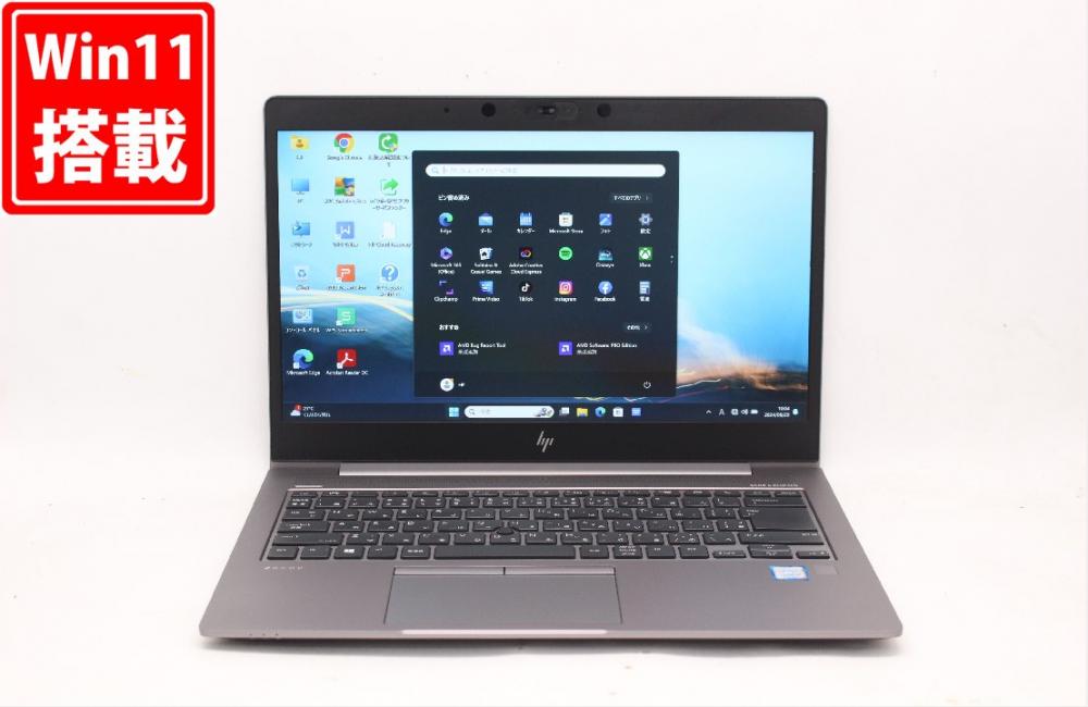 レインボー家電 / ゲーミングPC NVMe 新品512GB-SSD 良品 フルHD 14型 HP ZBook 14u G5 Windows11 八世代  i7-8550U 16GB AMD Radeon Pro WX3100 カメラ 無線 Office付 中古パソコン 管:1008j