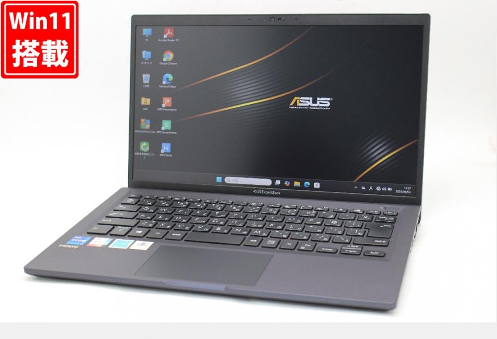 中古美品 フルHD 14型 ASUS ExpertBook B1400C Windows11 第11世代 i7-1165G7 16GB NVMe 512GB-SSD カメラ 無線Wi-Fi6 Office付き 中古パソコン 管:1793w