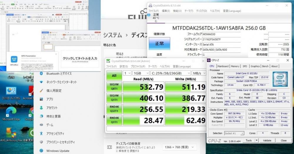  118時間 中古美品 15.6型 Fujitsu LIFEBOOK A5510FX Windows11 10世代 i5-10210U 8GB 256GB-SSD カメラ 無線 Office付 中古パソコン 税無