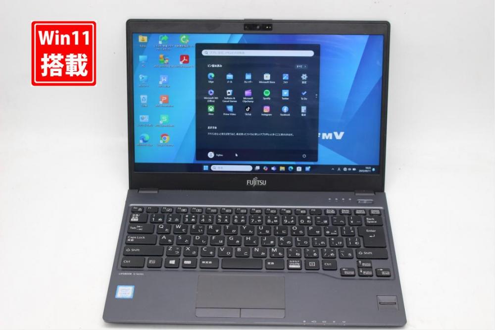 中古美品 フルHD タッチ 13.3型 Fujitsu LIFEBOOK U938S Windows11 第8世代 i5-8350u 8GB 128GB-SSD カメラ 無線 Office付き 中古パソコン 管:1804s