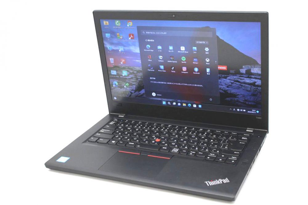  中古美品 フルHD 14型 Lenovo ThinkPad T480 Type-20L6 Windows11 八世代 i5-8350u 8GB 256GB-SSD カメラ 無線 Office付 中古パソコン