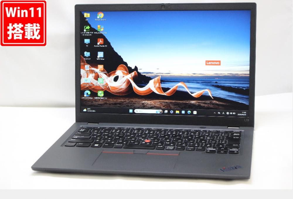 中古 フルHD対応WUXGA 13.3型 Lenovo ThinkPad L13 Gen3 Windows11 AMD Ryzen5 Pro 5675U 16GB NVMe 256GB-SSD カメラ 無線Wi-Fi6 Office付き 中古パソコン 管:1136w