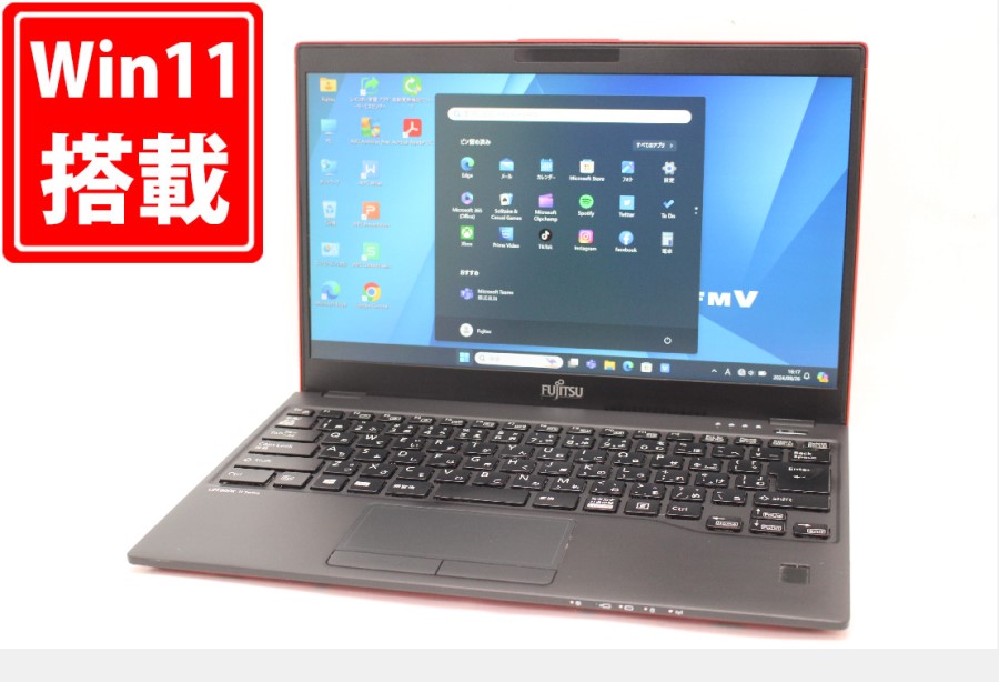 579時間 良品 フルHD 13.3型 Fujitsu LIFEBOOK U939B Windows11 八世代 i5-8365U 8GB 256GB-SSD 無線 Office付 中古パソコン 管:1630m