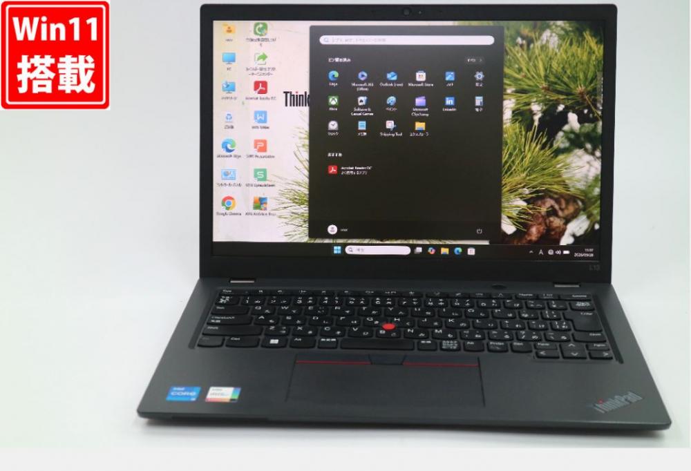 充放電回数13回 良品 フルHD対応WUXGA 13.3型 Lenovo ThinkPad L13 Gen4 Windows11 10コア 第13世代 i5-1335U 16GB NVMe 256GB-SSD カメラ 無線Wi-Fi6 Office付き 中古パソコン 管:1542v