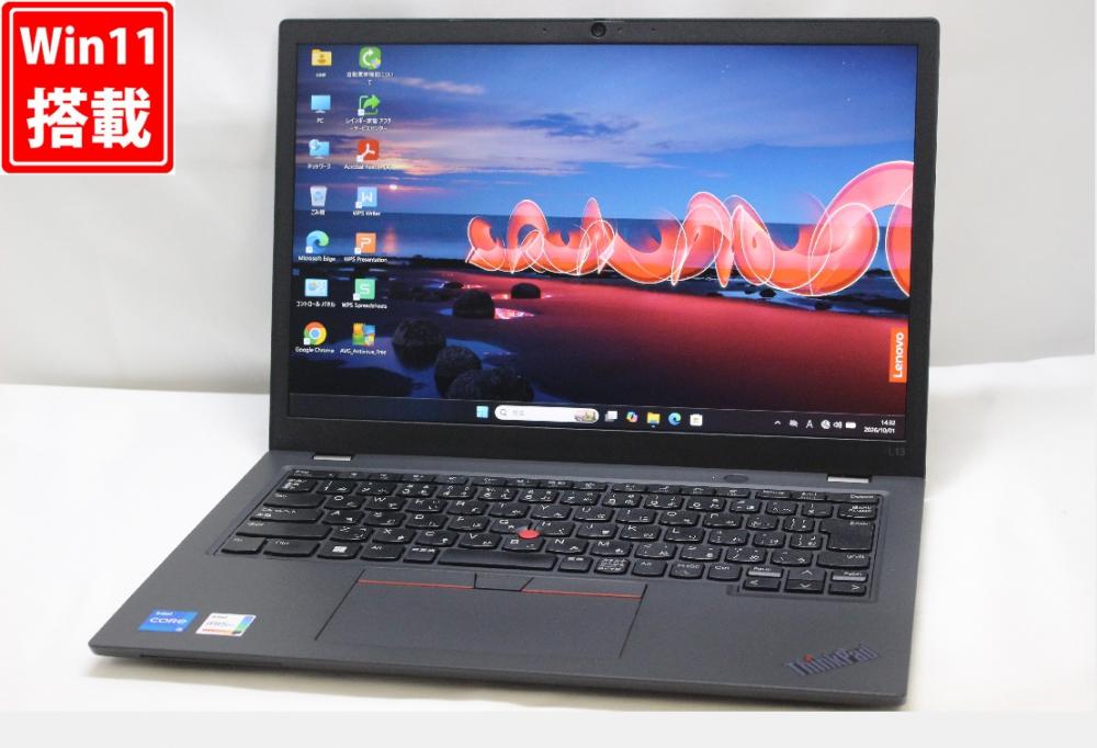 良品 フルHD対応WUXGA 13.3型 Lenovo ThinkPad L13 Gen4 Windows11 10コア 第13世代 i5-1335U 16GB NVMe 256GB-SSD カメラ 無線Wi-Fi6 Office付き 中古パソコン 管:1502w