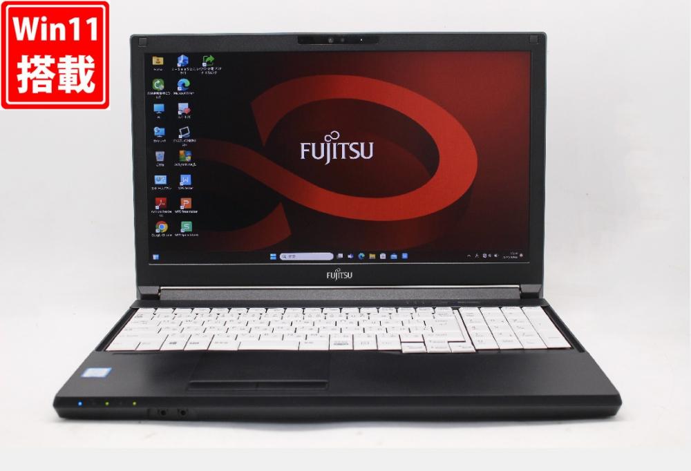 中古美品 フルHD 15.6型 Fujitsu LIFEBOOK A579A Windows11 八世代 i5-8365U 8GB 256GB-SSD カメラ 無線 Office付 中古パソコン 管:1800w